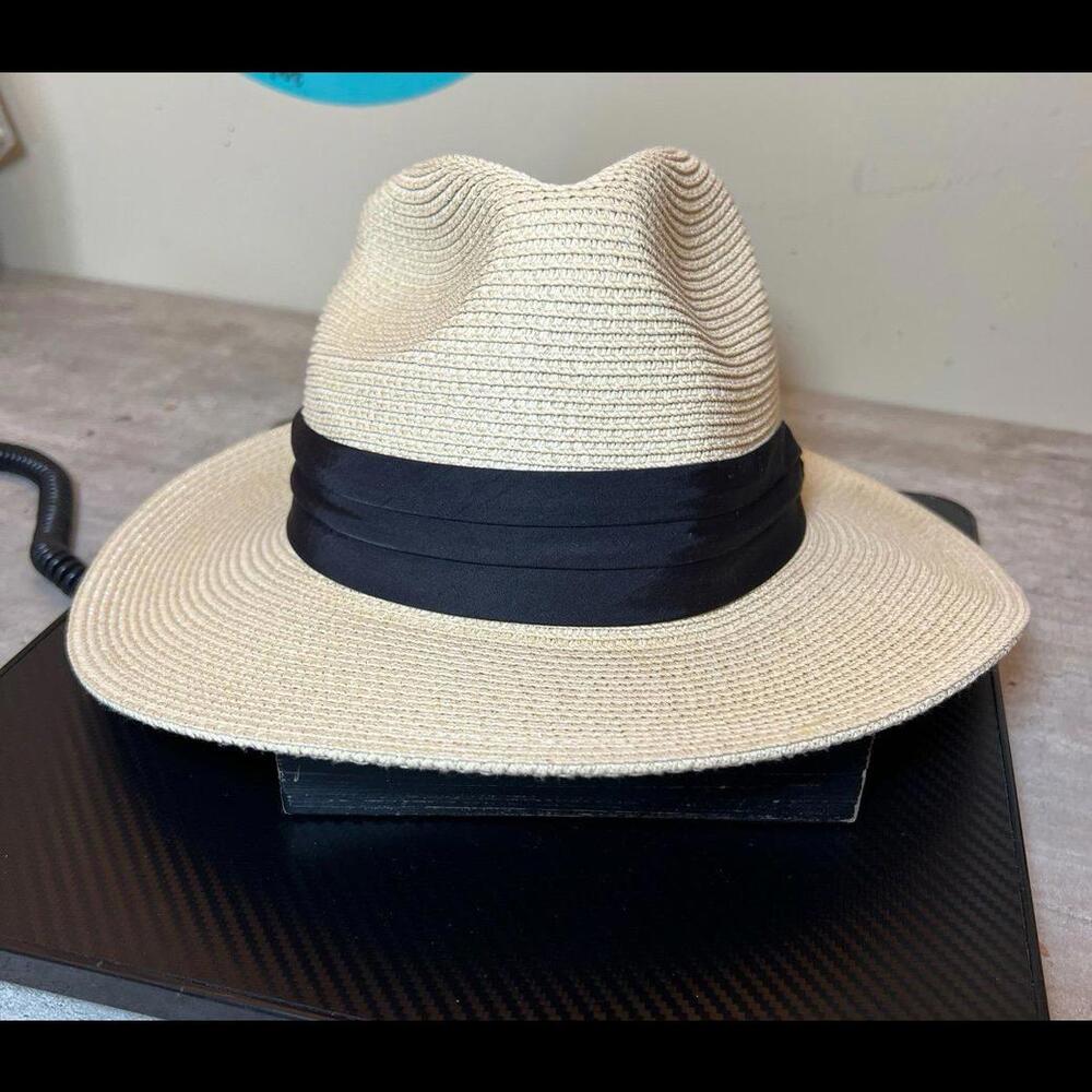 Straw Fedora packable size 56-58cm